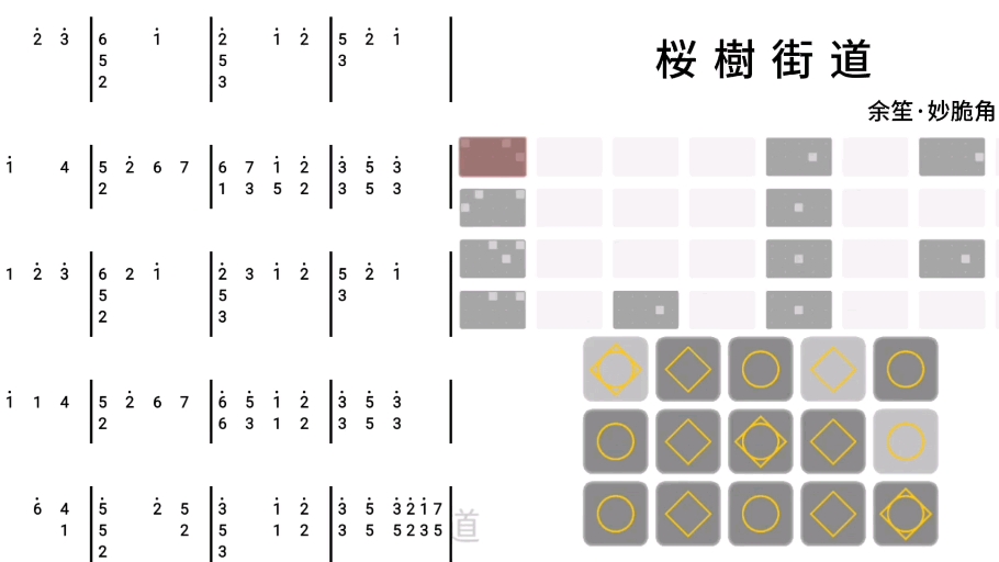 樱树街道 光遇琴谱·樱树街道,无偿可自行截图使用