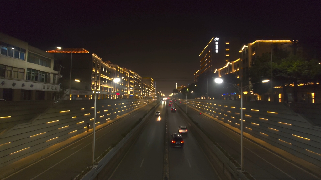 南昌的北京西路夜景hdr4k60帧索尼1v录制