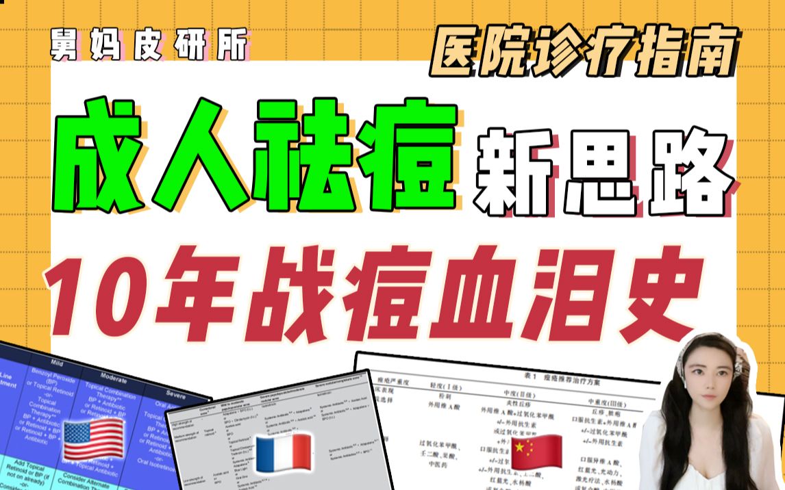 [图]舅妈10年战痘史，对比中/法/美三国医生治疗指南，成人祛痘的新思路