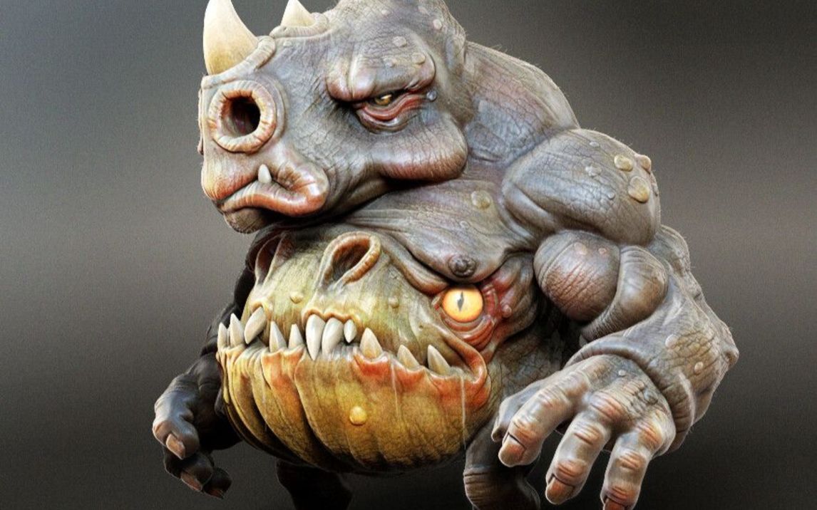 这才是真正的建模大神,用zbrush雕刻一个犀牛怪,室友都看呆了!