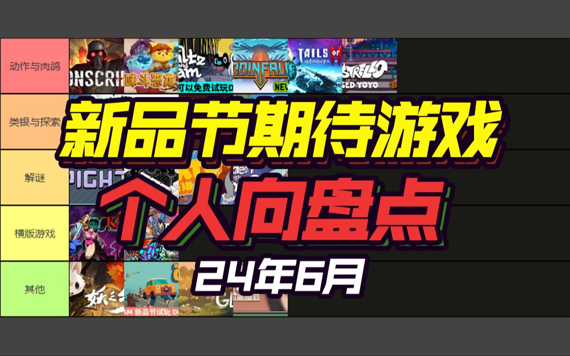 [图]【Steam新品节】终于来了！3天爆肝玩60款游戏！游戏质量远超以往新品节!强烈建议收藏！游戏推荐UP2024年6月新品节最喜欢的20款游戏！