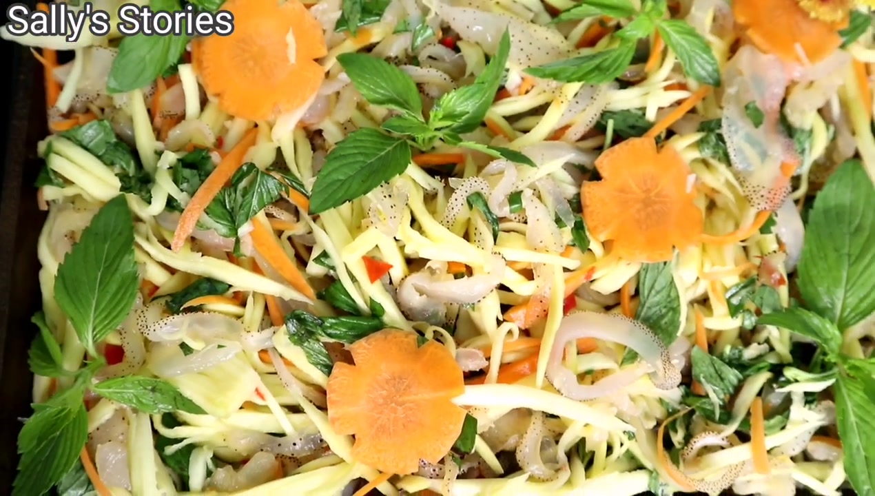 [图]Ăn Gỏi Sứa Xoài Xanh Chua Cay Giòn Rùm Rụm Qúa Đã _Jellyfish With Mango Salad Mu