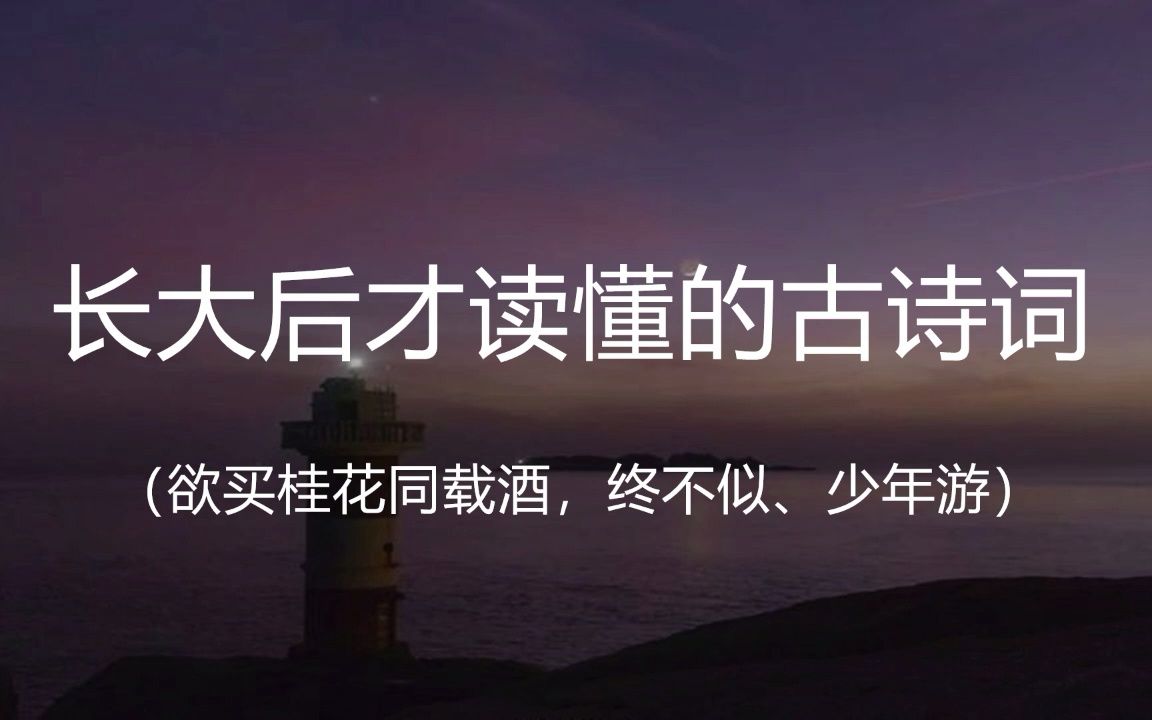 “而今识尽愁滋味,欲说还休.欲说还休, 却道天凉好个秋.”||盘点那些长大后才读懂的古诗词哔哩哔哩bilibili