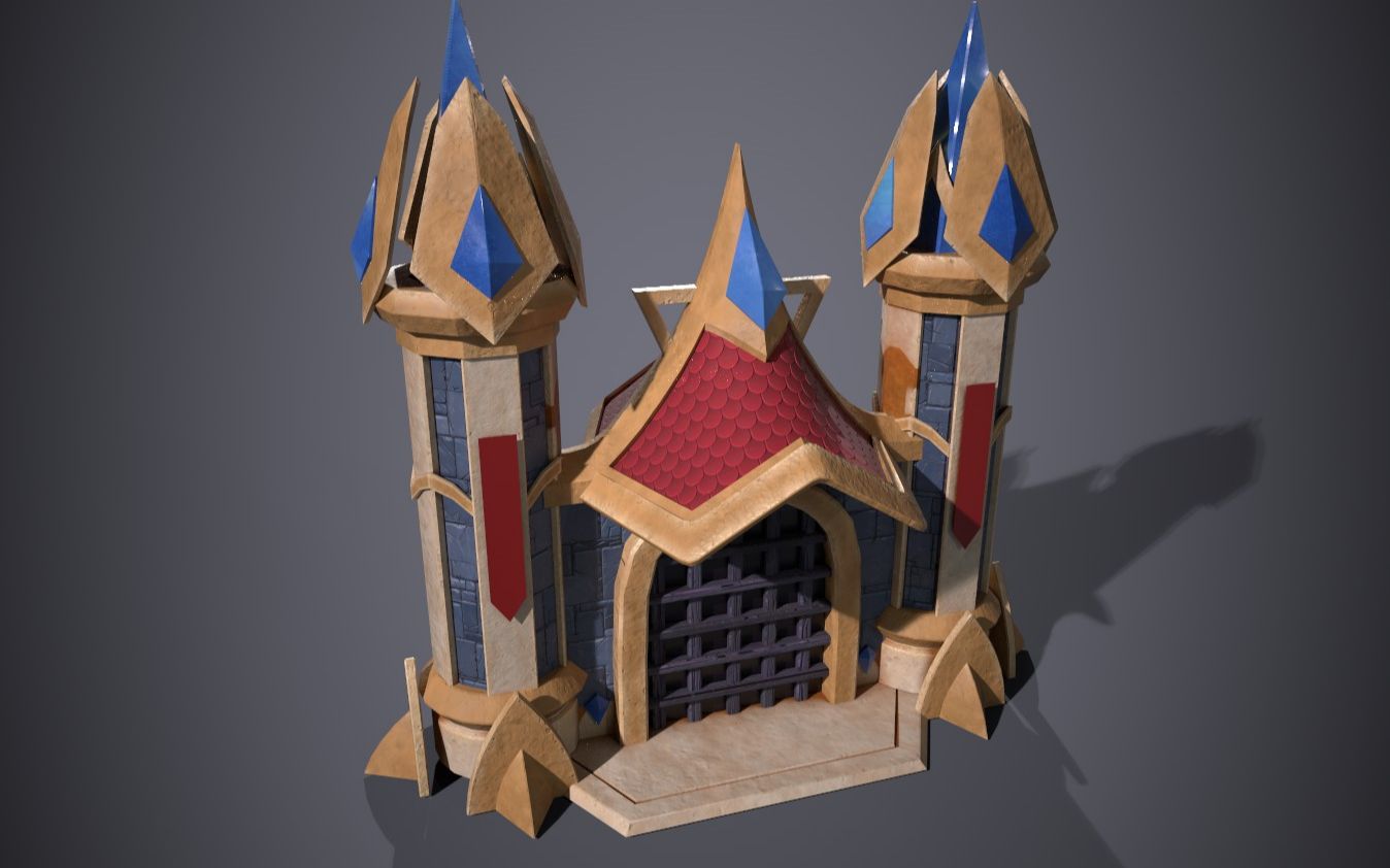 【3dmax零基础建模】城堡城门模型全流程讲解 新手入门教程