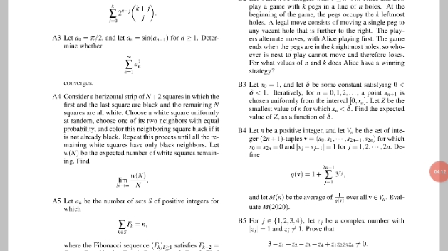 [简单介绍]最难的数学考试普特南(Putnam)?(标题党狗头保命)闲聊,感兴趣的大佬们可以挑战自己一下.以及油管UP主Tibees介绍.哔哩哔哩bilibili