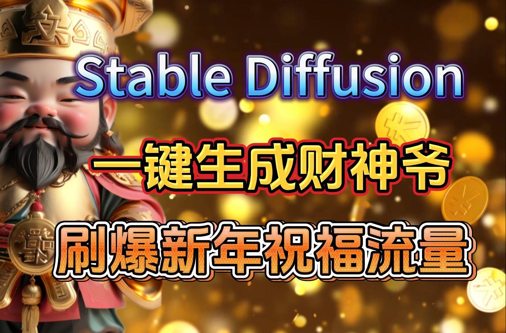 【AI绘画】用Stable Diffusion 一键生成财神爷,让你刷爆新年祝福流量,泰裤啦!(附资料)哔哩哔哩bilibili