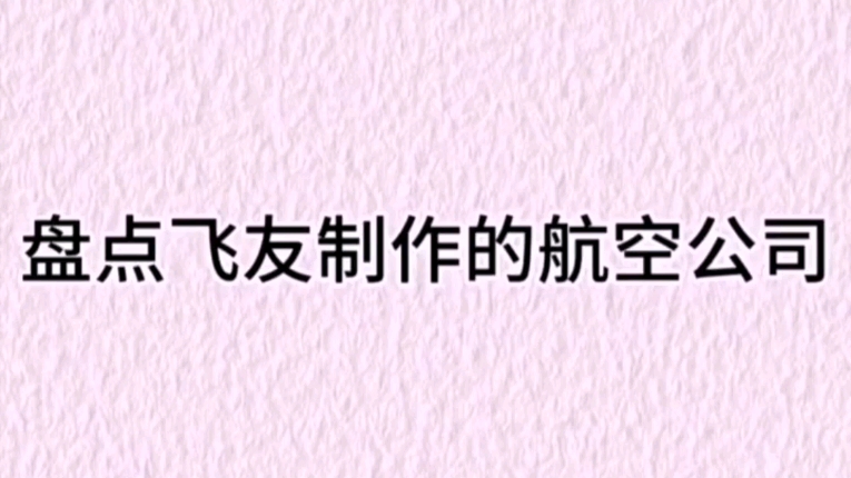 盘点飞友制作的航空公司哔哩哔哩bilibili模拟飞行游戏集锦