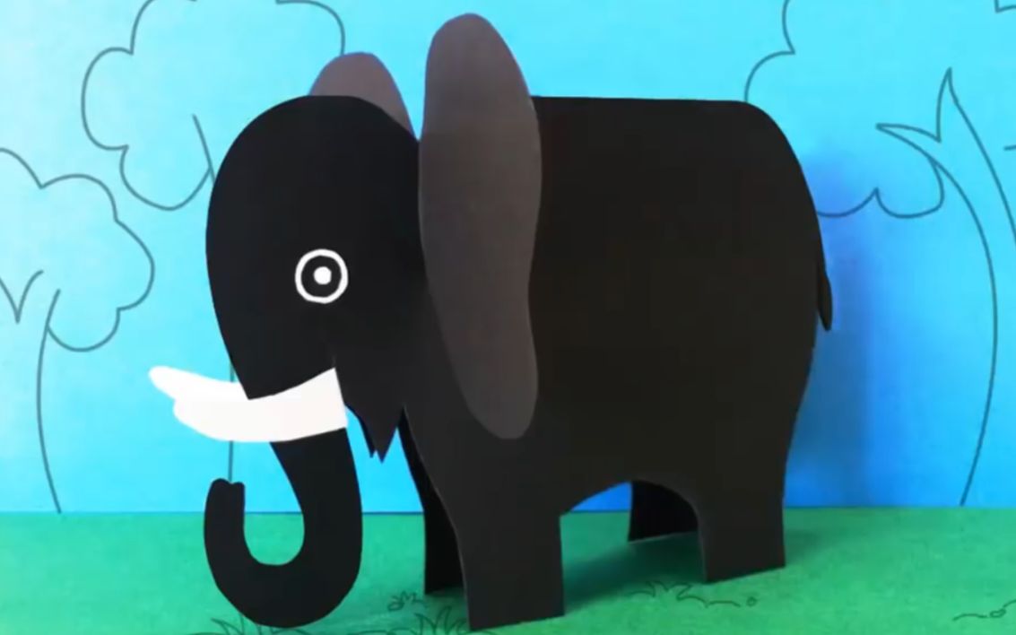 paper elephant - diy for kids 纸大象-diy为孩子们