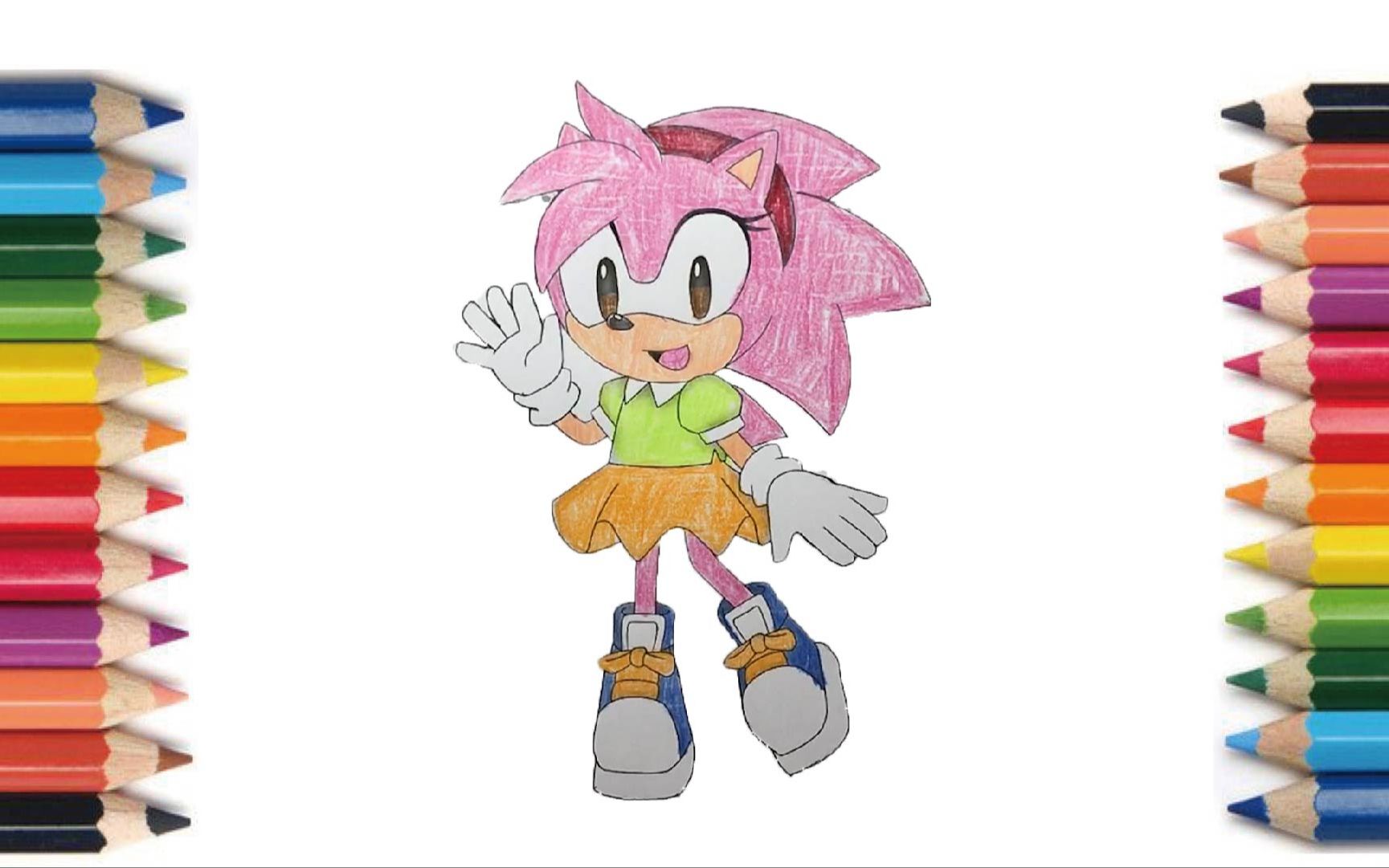 【coloring】amy rose【塗り絵】エミーローズ 【涂色】艾咪·罗斯