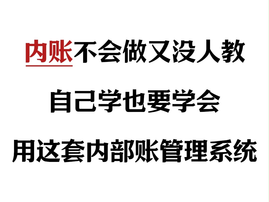 内账不会做又没有人教,自己学也要学会,这套内部账管理系统简直是太好用了!!!哔哩哔哩bilibili