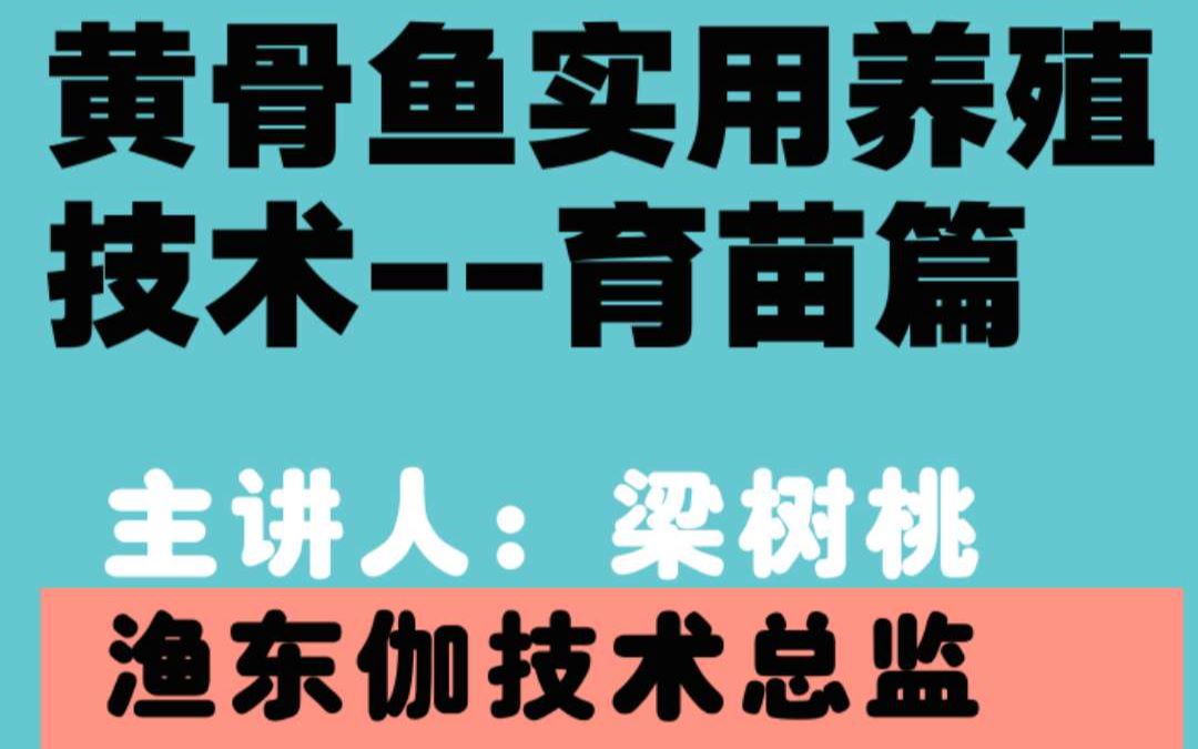 【直播回放】黄骨鱼实用养殖技术育苗篇(上)哔哩哔哩bilibili