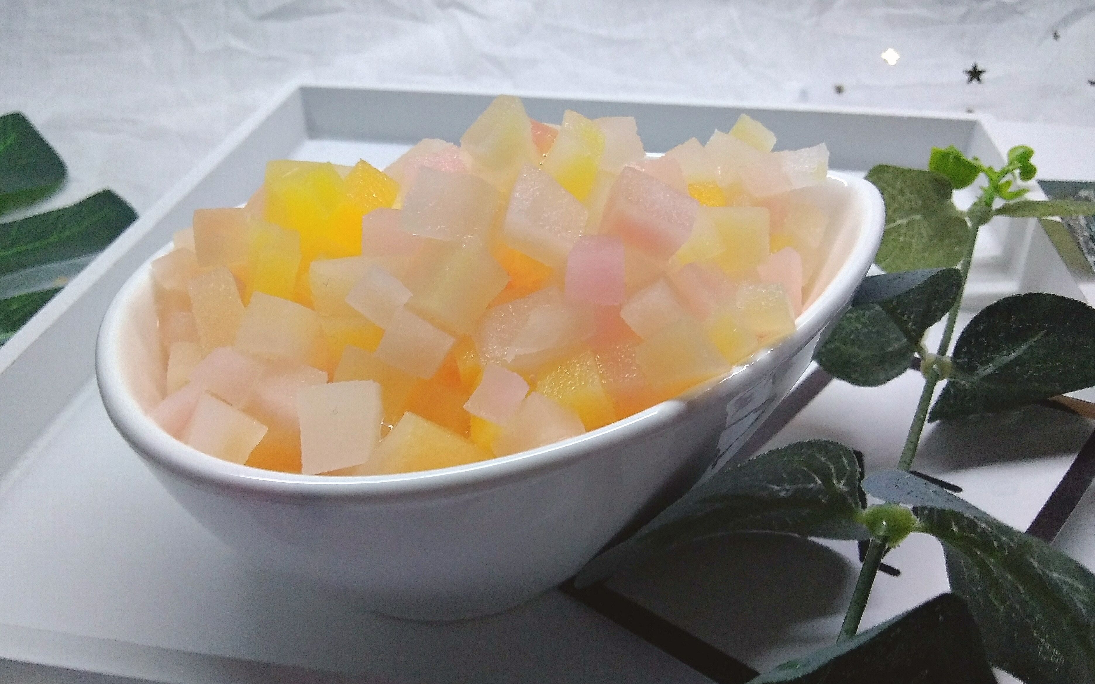 【slime】刀切超美渐变蜜桃色浸透50%海绵椰果泥!