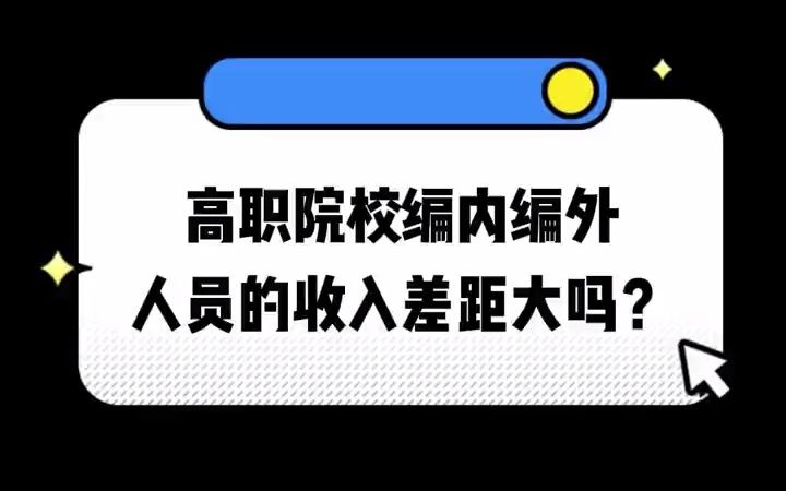 高职院校编内编外人员的收入差距大吗?哔哩哔哩bilibili