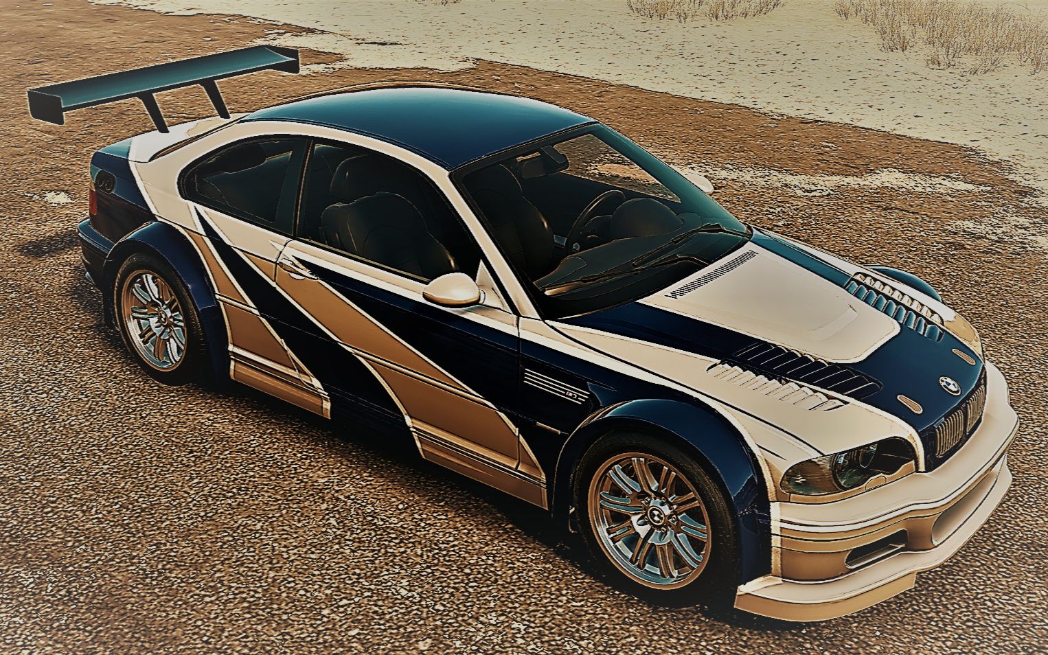 极品飞车20最经典的蓝白色涂装bmwm3e46