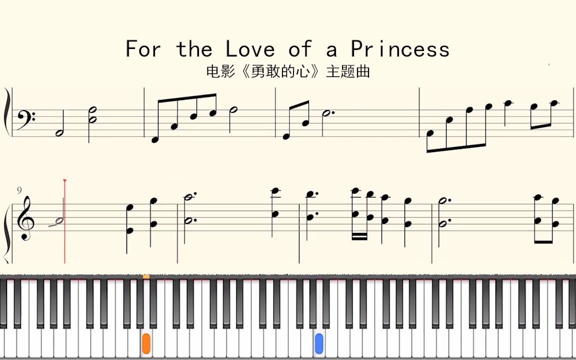 [图]钢琴谱：电影《勇敢的心》主题曲——For the Love of a Princess