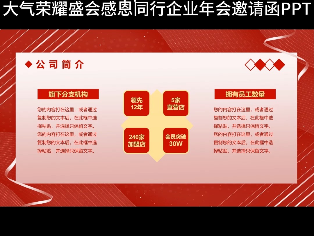 ppt.1357大气荣耀盛会感恩同行企业年会邀请函PPT哔哩哔哩bilibili