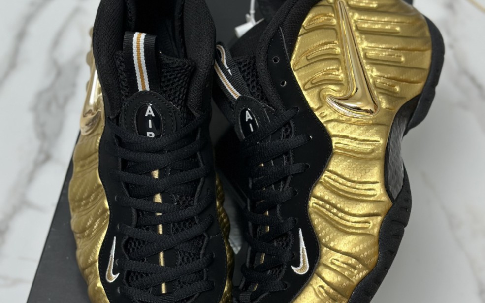 【发货实拍】nike foamposite pro metallic gold 金泡 喷泡 黑金