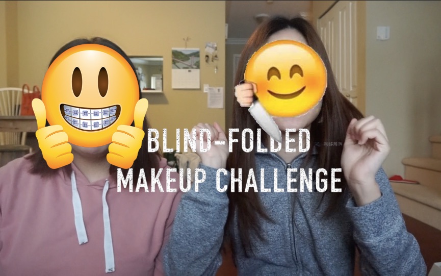 人生第ㄧ个影片||我遮你化||BlindFolded makeup challenge哔哩哔哩bilibili