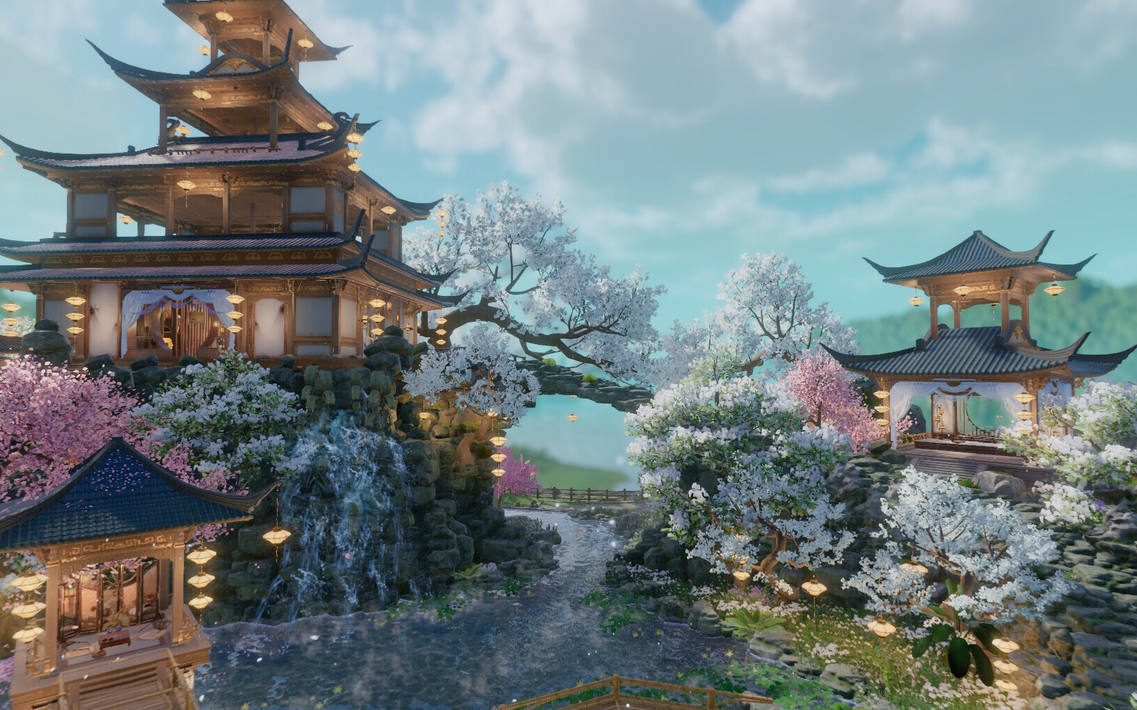 剑三家园梨雪涧4000平唯美风开放式蓝图世外梨源