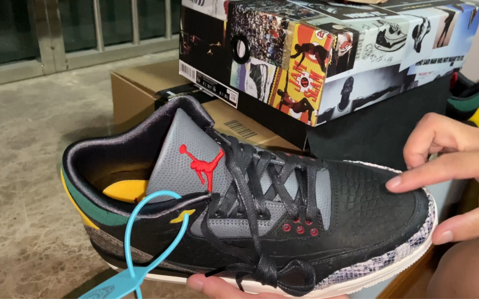 开箱得物购入的乔丹3代 air jordan 3 aj3 动物园2.