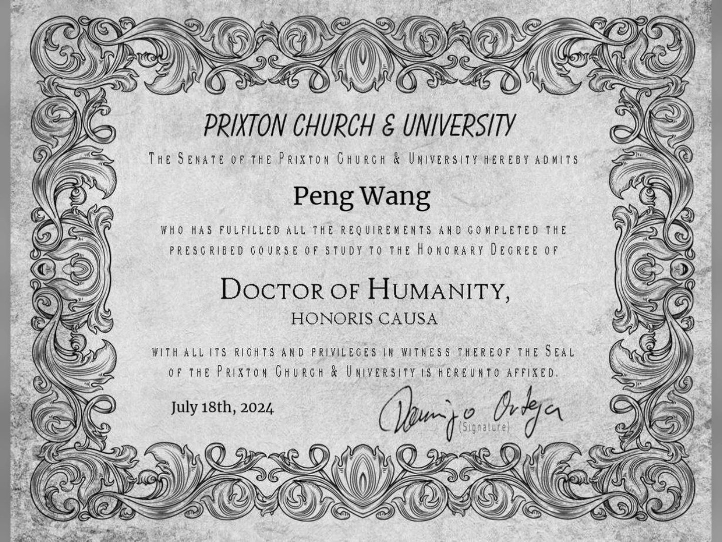 可以办理教会大学的荣誉博士证书,效率高,秒出证