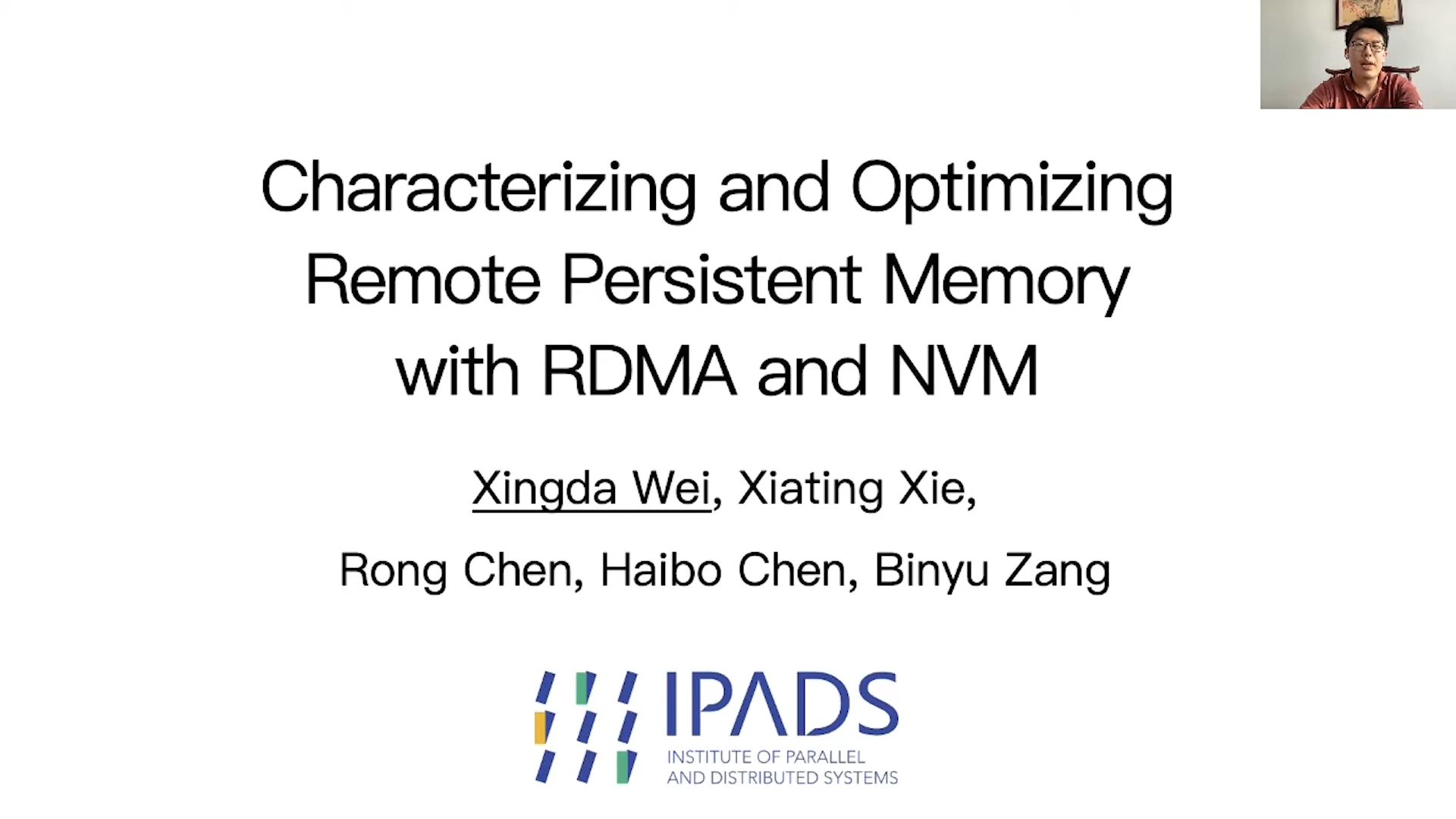 【ATC'21】Characterizing and Optimizing Remote Persistent Memory with RDMA and NVM哔哩哔哩bilibili