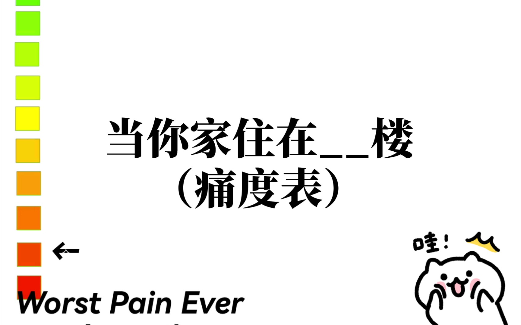 [图]当你家住在__楼（痛度表）