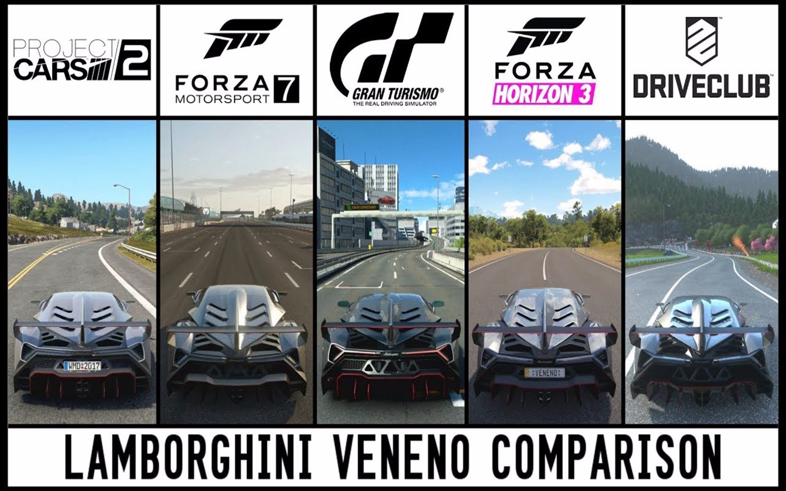 [图]【DJS横评】兰博基尼毒药 ——GTS vs 赛车计划 2 vs FORZA 7 vs 地平线3 vs 驾驶俱乐部