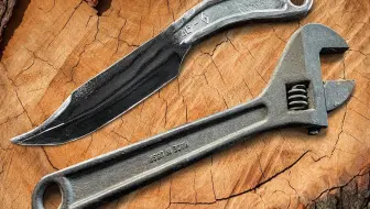 把断裂的扳手变成一把锋利的刀!一把真正男人的刀!