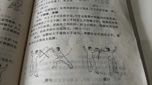 [图]武当对剑：进步平刺，反崩腕，挽花点腕，抽腕刺腹，对提；翻格带腰，翻格抽腕，下压击耳，正崩腕，对劈；带剑刺喉，横搅击头，击腿带腕，反洗腕，对格。