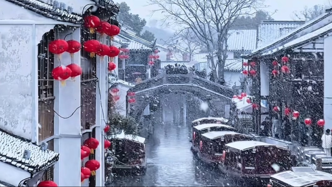 一落雪,苏州就成了诗画中的姑苏.哔哩哔哩bilibili