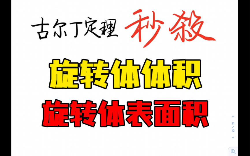 [考研数学]古尔丁定理 一类旋转体体积及表面积问题哔哩哔哩bilibili