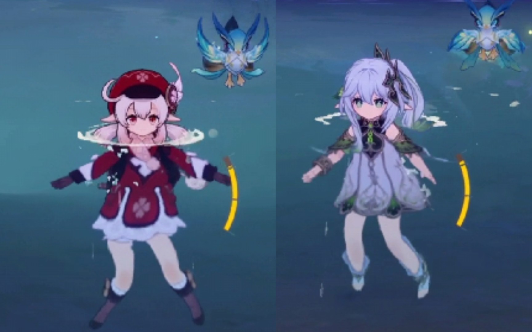 可莉小草神游泳身高大比拼