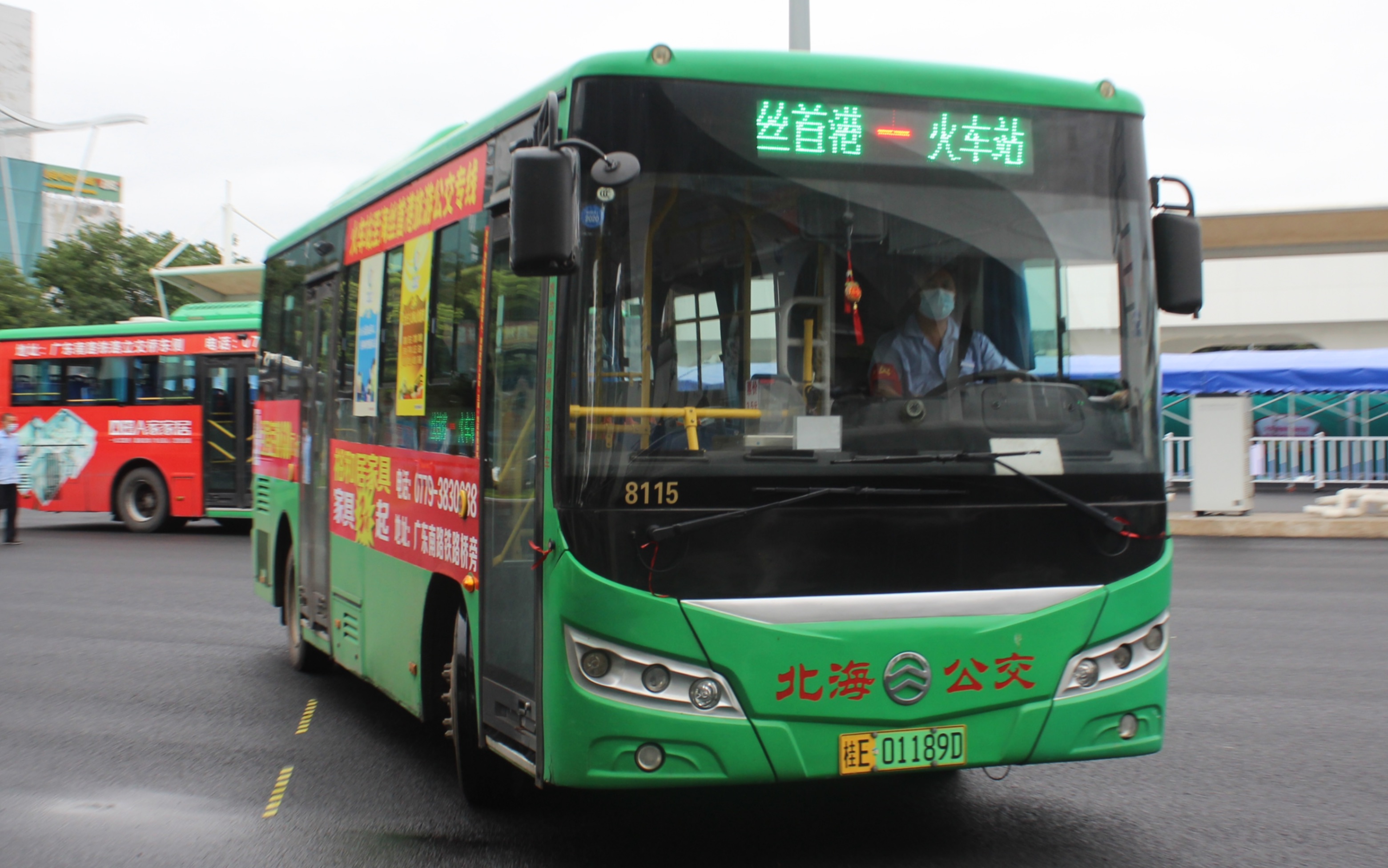 【海丝首港旅游公交专线】【北海公交POV】北海润捷城市公共交通运输有限公司一火车站至海丝首港旅游公交(火车站一海丝首港)上行全程前座前方展望...