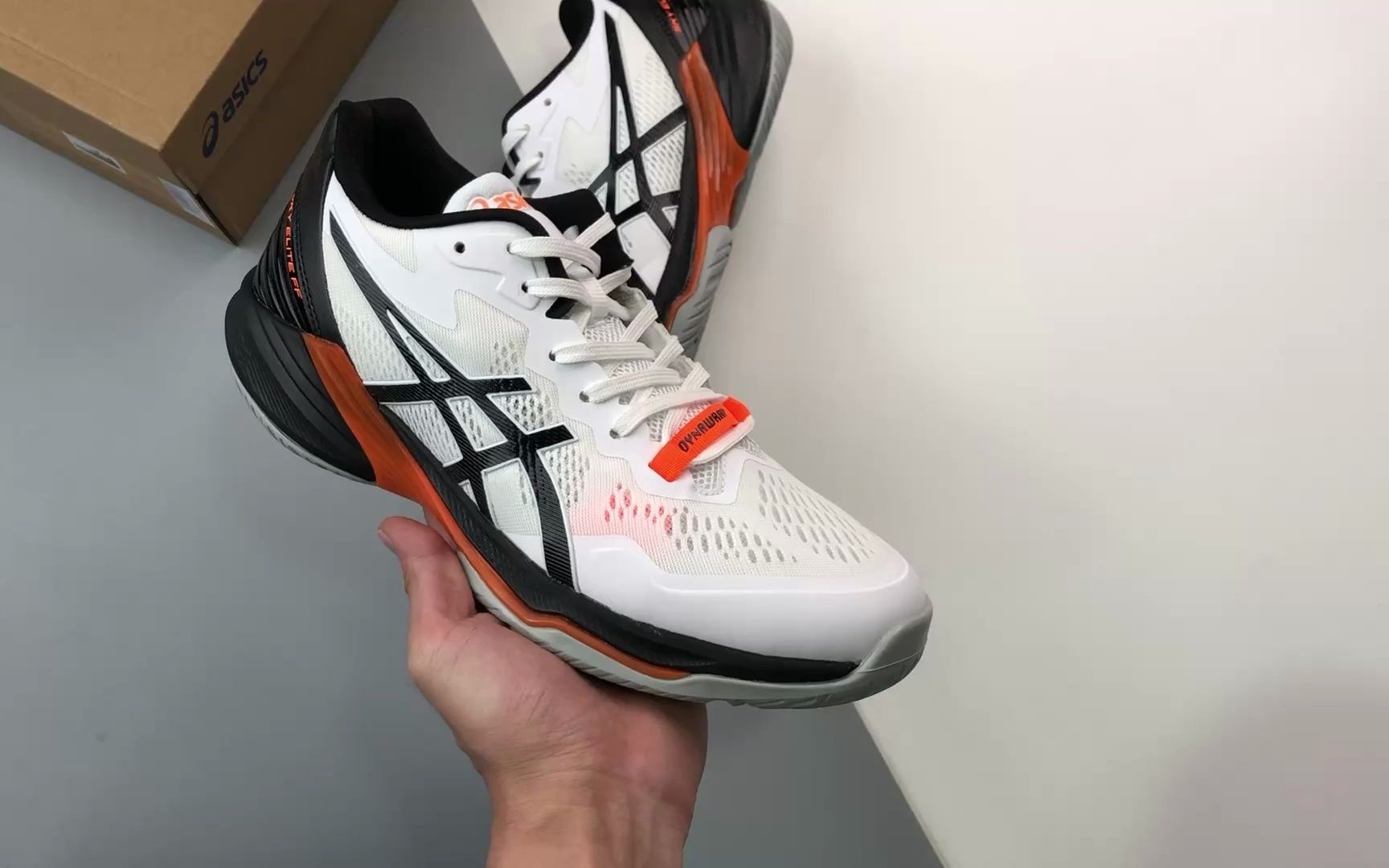 asics sky elite ff 2 白黑橙 亚瑟士减震防滑排球鞋 上架实拍