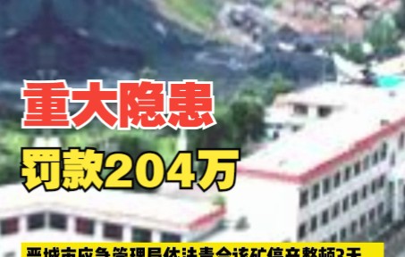 重大隐患!山西一煤矿被停产整顿,罚款204万元,矿长记6分!哔哩哔哩bilibili