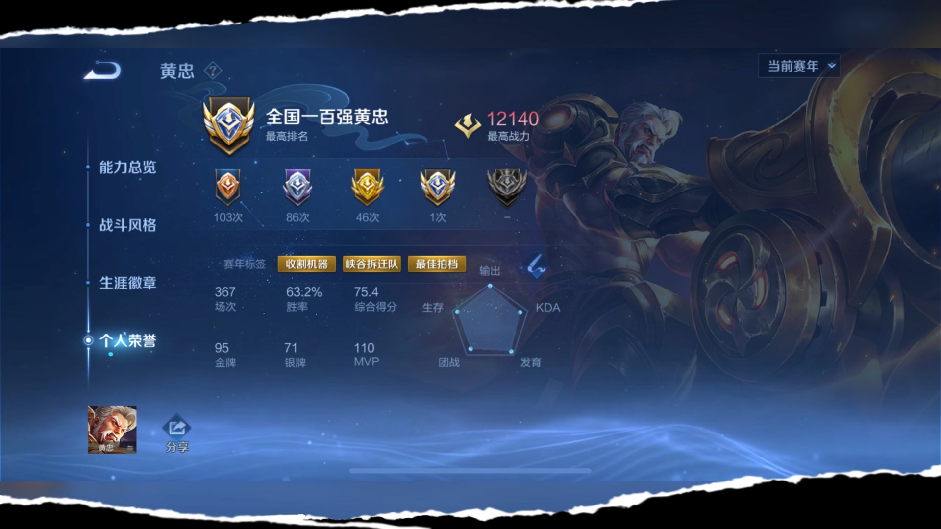 【王者荣耀】纪念一下暑假打第一个国标,再接再厉