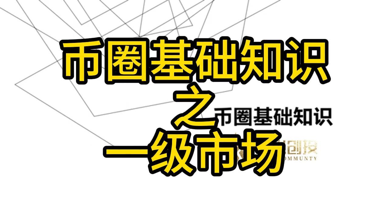 币圈小白入门必看视频,玩转一级市场必看宝典《基础篇之一级市场》哔哩哔哩bilibili