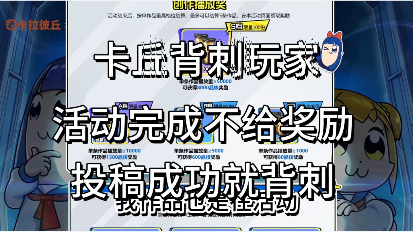 卡丘好心送8000晶核?还在做卡拉彼丘活动?还在给卡丘当狗?卡丘最新活动为什么奖励迟迟不发!我要哭晕在厕所了给卡丘当了一个月的奴隶!网络游戏...