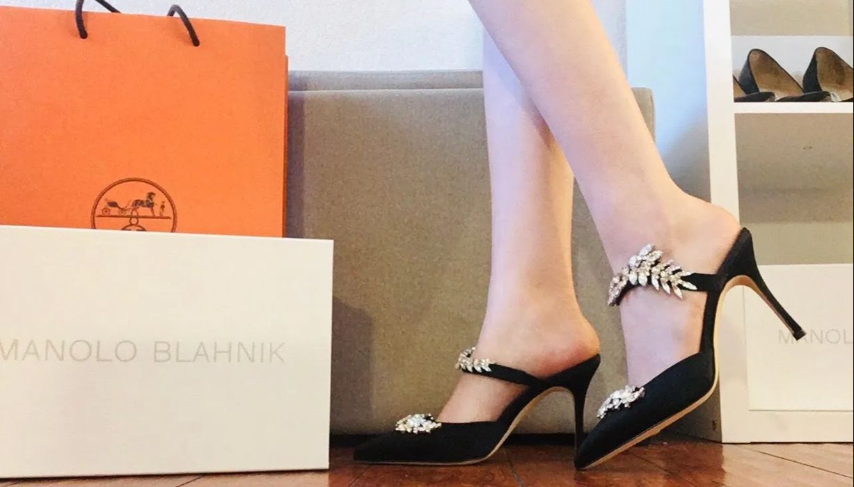 【欧美丽人】Manolo Blahnik Lurum 奢侈品牌 细高跟凉鞋 试穿哔哩哔哩bilibili