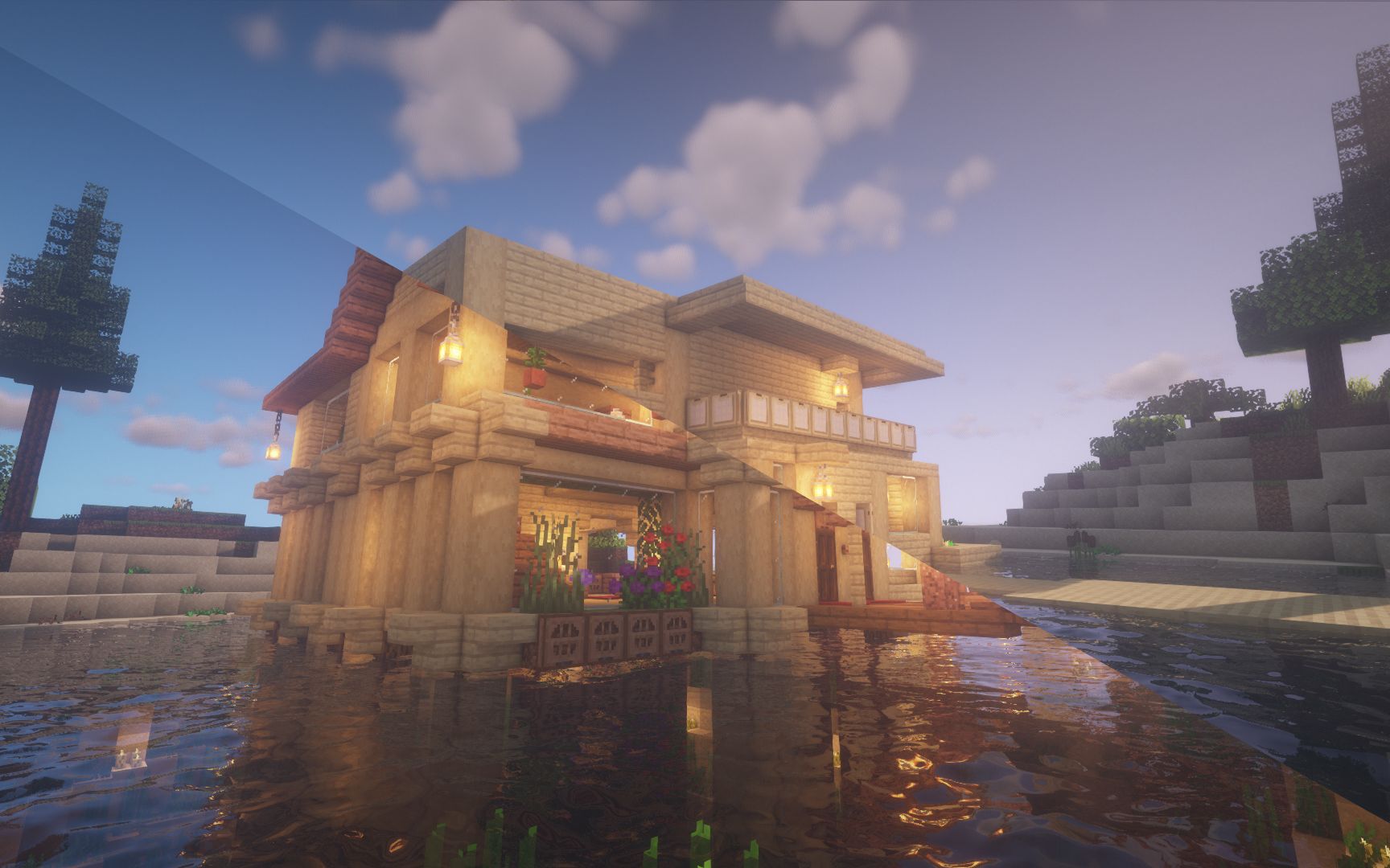 【mc建筑】改造我表弟的湖心生存小屋