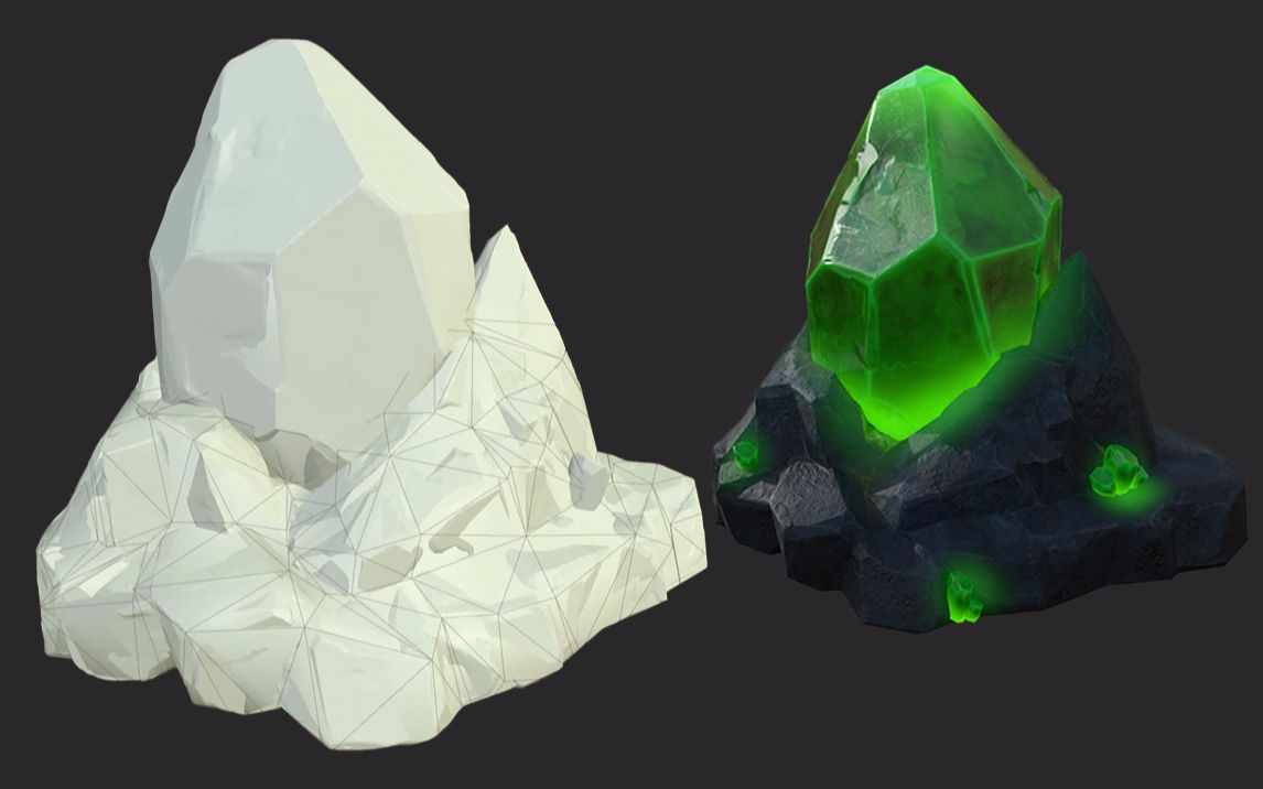 【zbrush雕刻】次世代石头模型雕刻,maya建模,sp材质案例教学