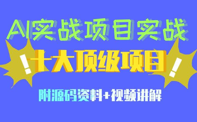 【AI项目合集】全站最新十大AI项目!写进简历,备战面试!白嫖真香系列(附讲解+源码)满足你的各种需求,丰富简历!哔哩哔哩bilibili