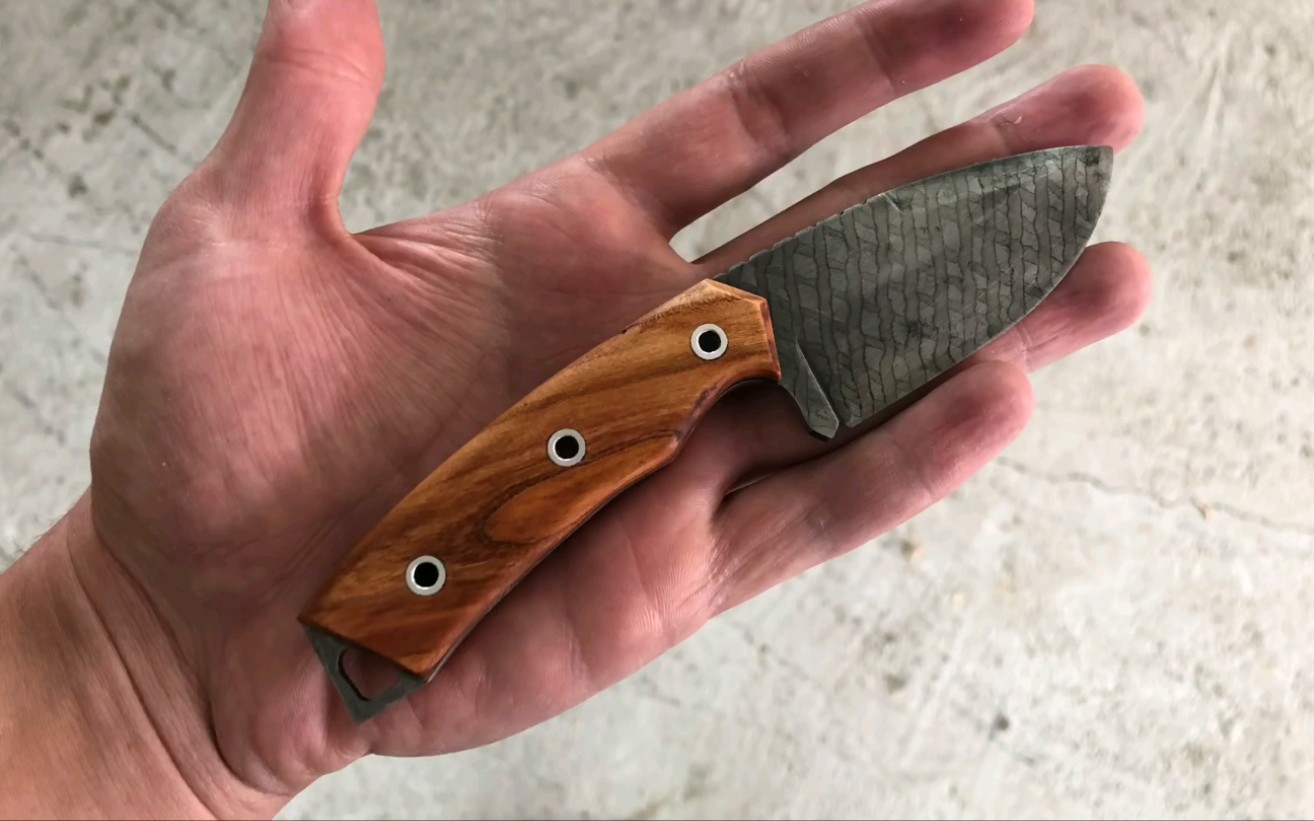 纯手工diy制作小直刀,edc直刀