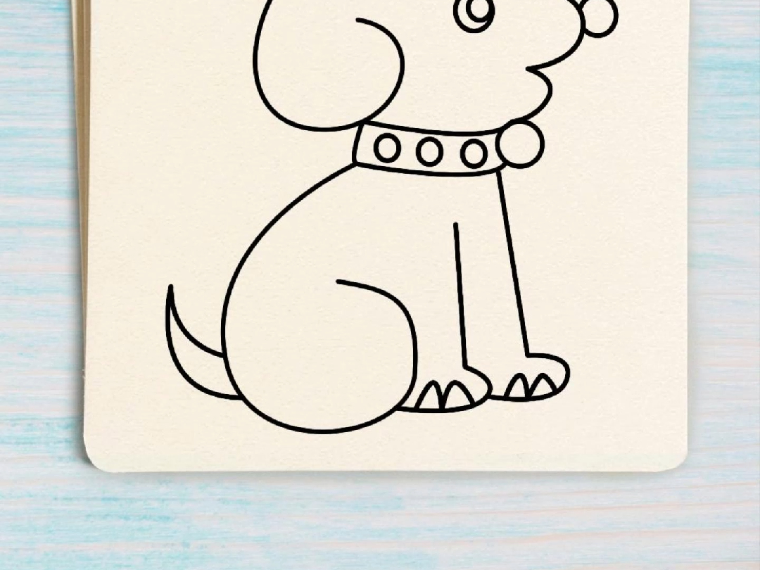 画简单小狗 简笔画图片