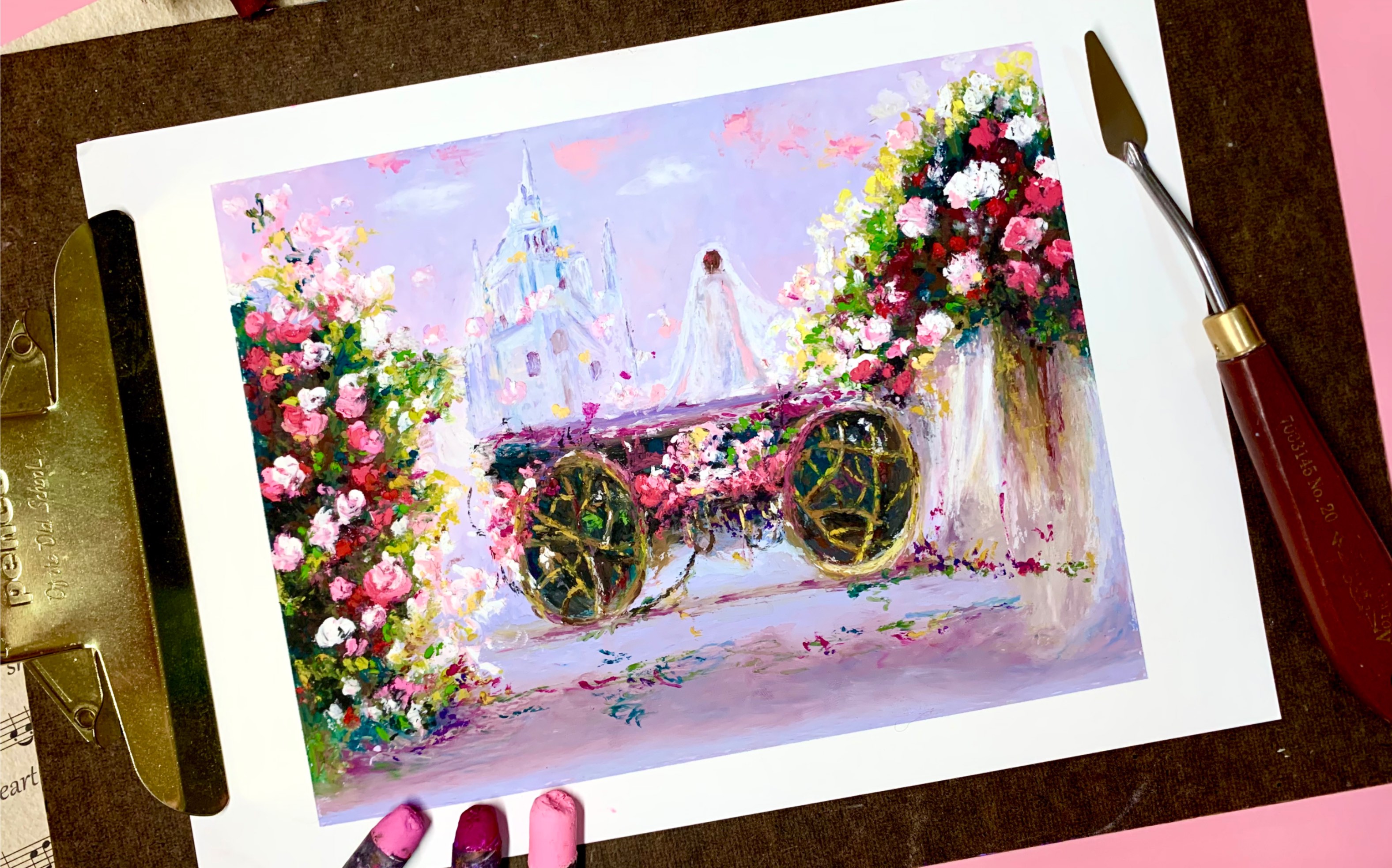 油画棒 | 梦中的婚礼 绘画过程分享_哔哩哔哩_bilibili