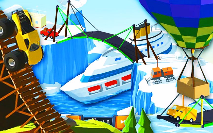 小熙解说模拟造桥专家在冰川上造出神奇的桥梁也需要脑洞大