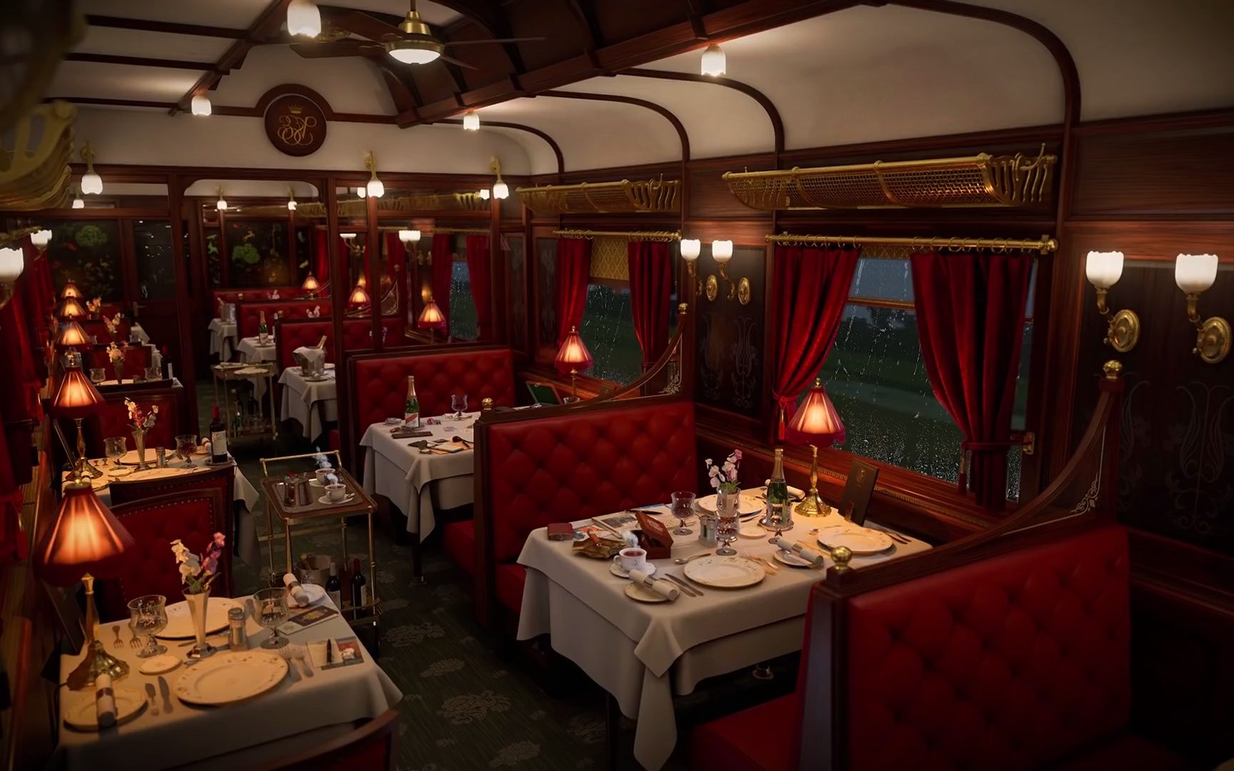 东方快车-列车车厢环境,伴着雨声和列车声,让人入睡和放松