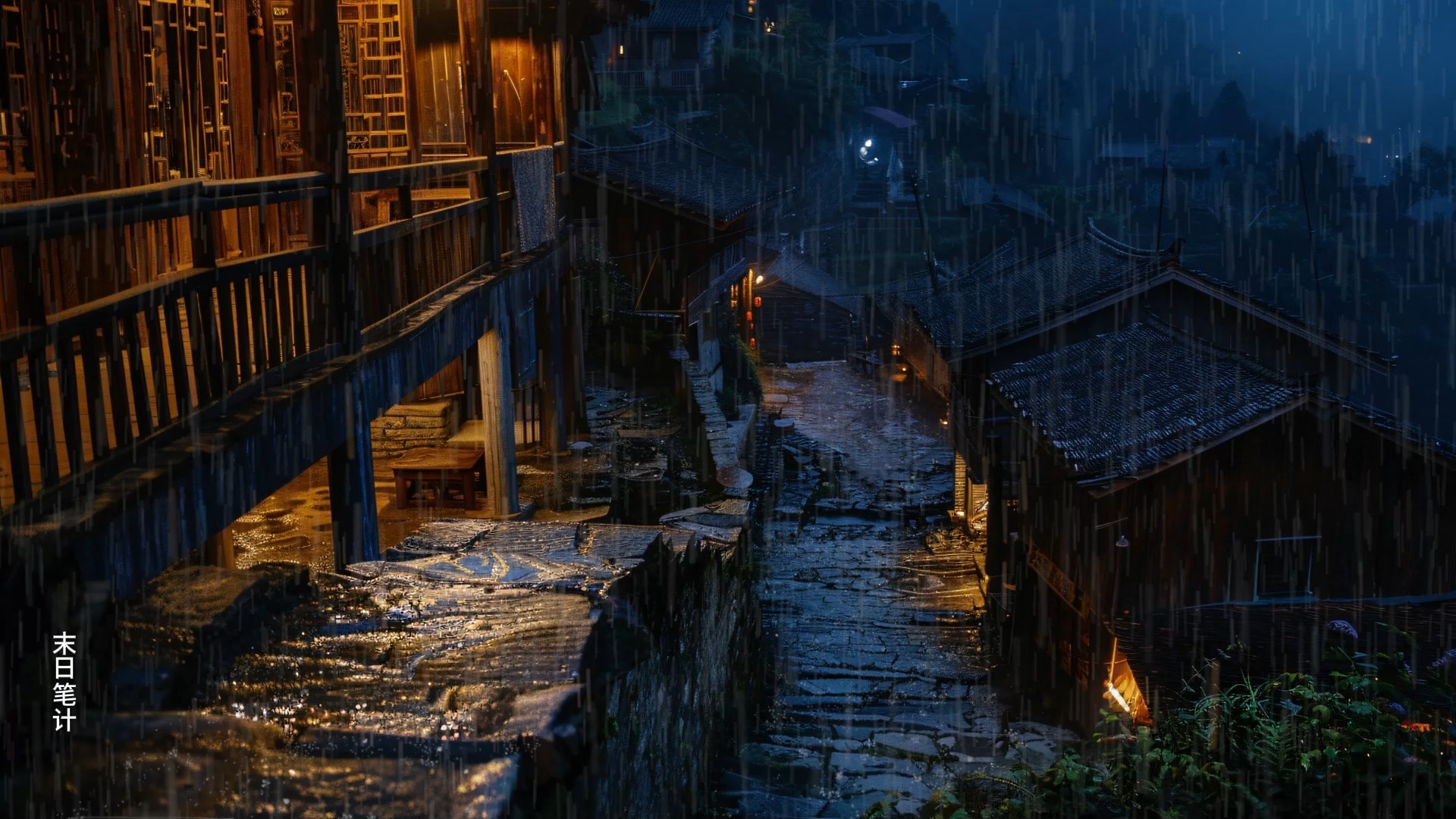 美丽家乡的下雨天,总是让人有种伤感丨助眠雨声丨白噪音丨大自然声音