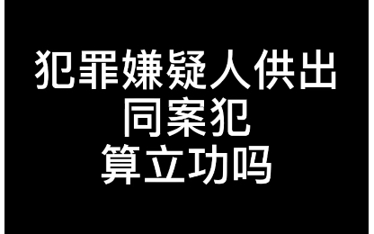 【硬核普法】犯罪嫌疑人供出同案犯算立功吗?哔哩哔哩bilibili